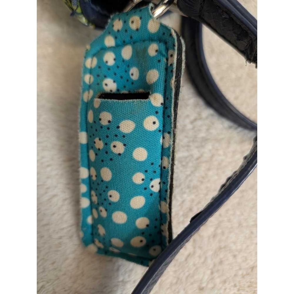 Vera Bradley Quilted Paisley Crossbody Wallet Bag Navy Blue Green Turquoise - Picture 4 of 11